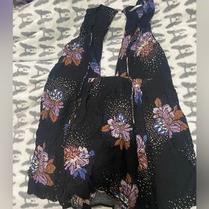 Black floral flowy dress with cut outs